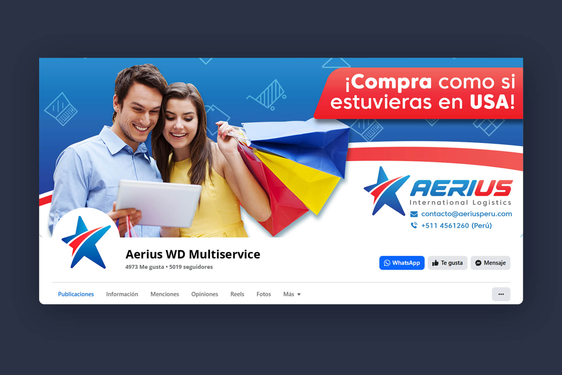 Diseño de logotipo, portada y flyers para redes sociales y video 2D para Aerius International