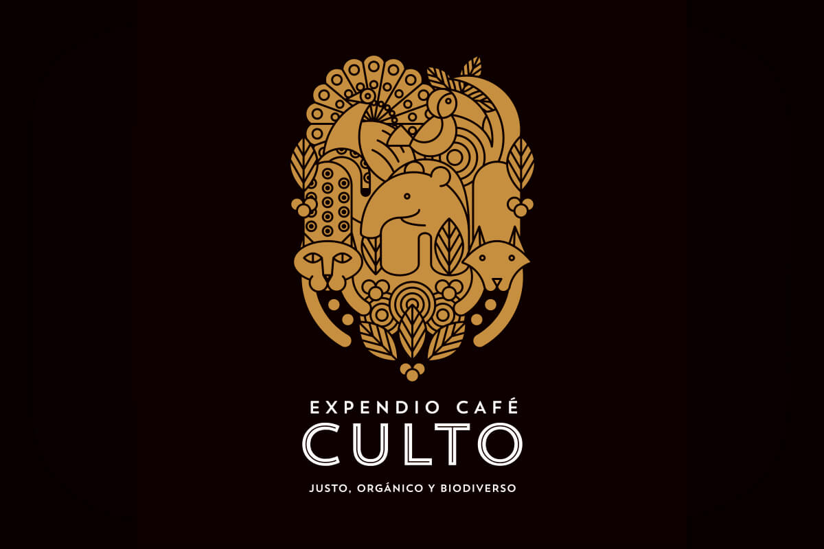 Versión negativa de la ilustración de Culto Expendio Café