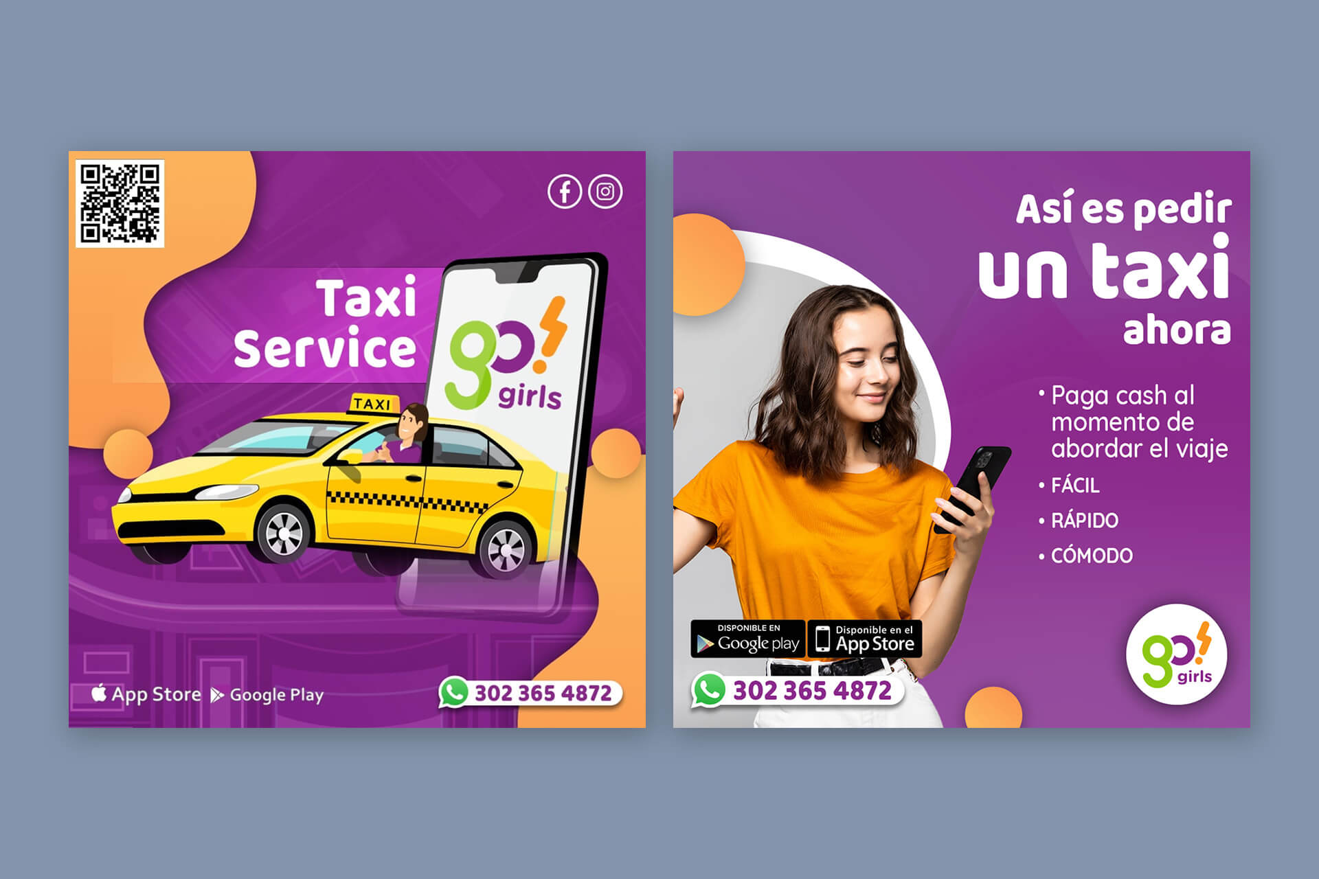 Flyer promocional de Go! Girls para redes sociales