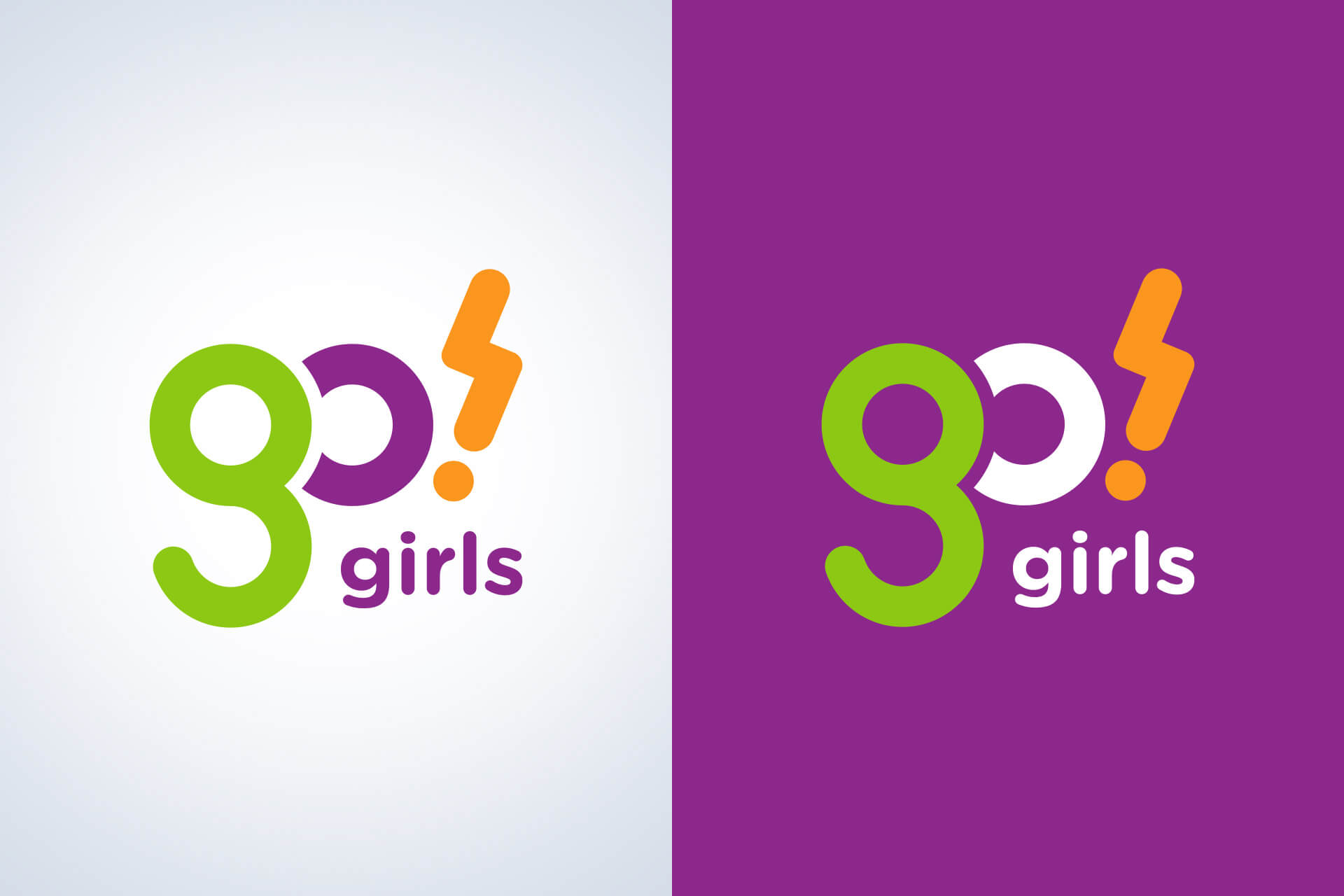 Logotipo de Go! Girls en versiones positiva y negativa