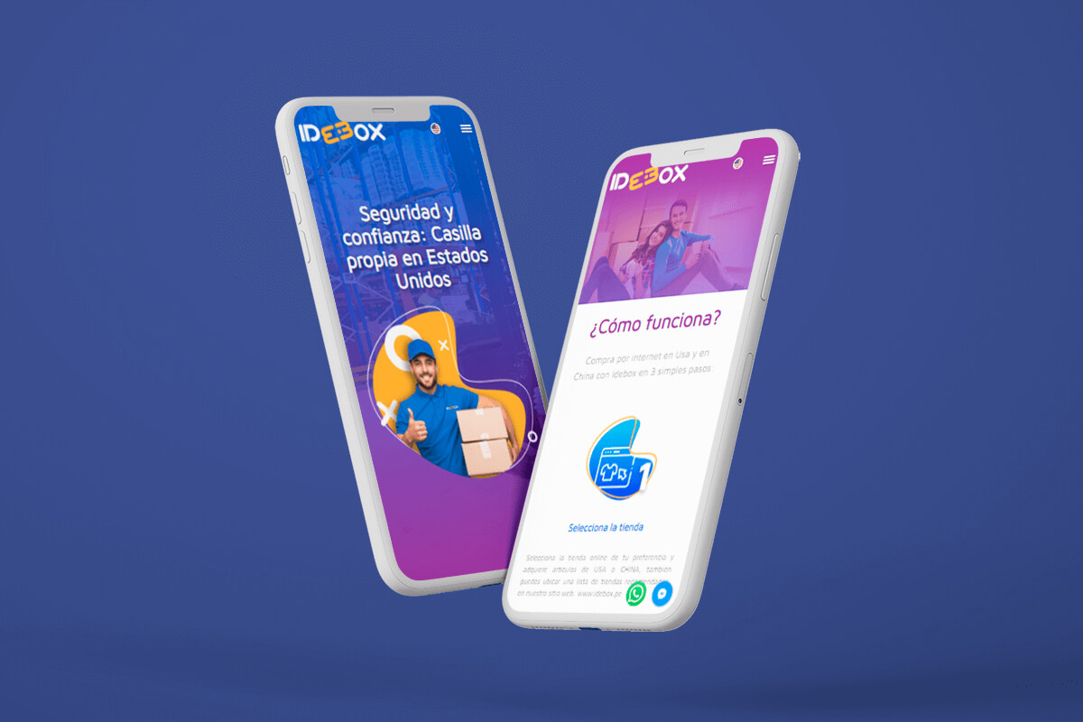 Diseño responsive de la página web de Idebox en dispositivos móviles