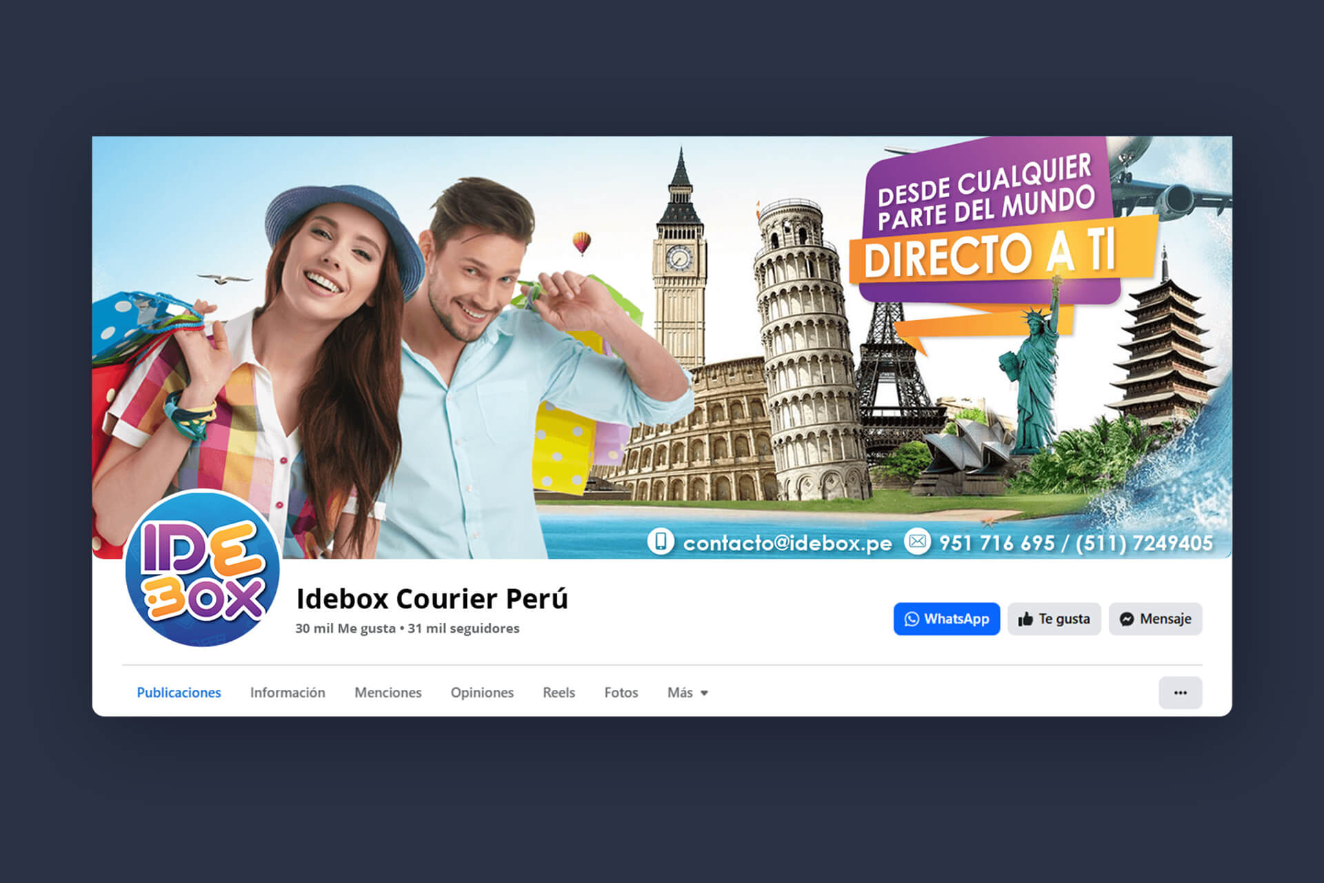 Portada de Facebook de Idebox de 2017 enfocada en compras internacionales