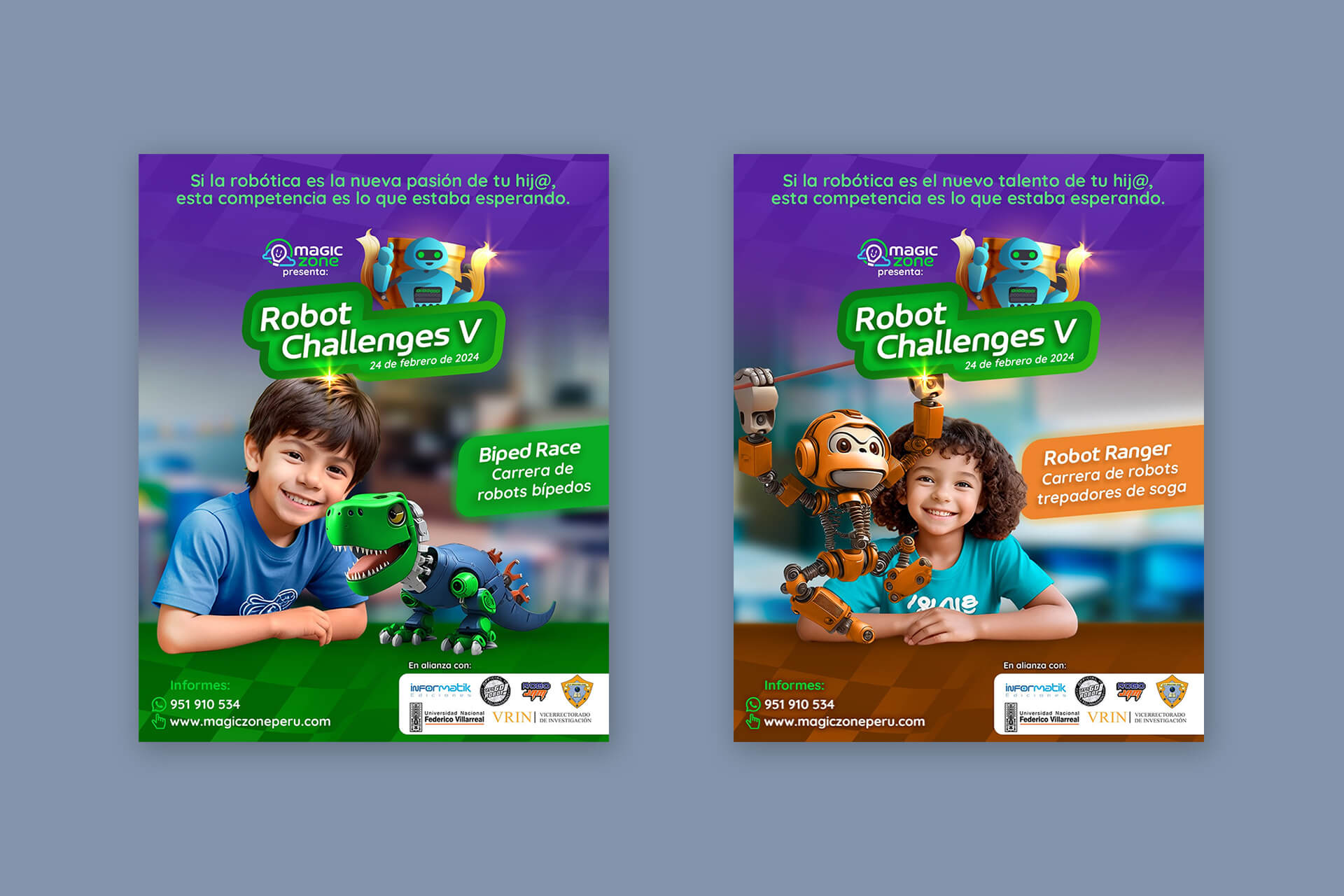Flyer promocional de Magic Zone para la competencia Robot Soccer