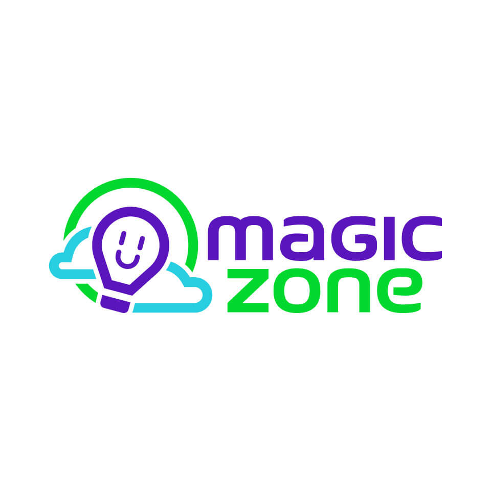 Logotipo horizontal de Magic Zone en versión positiva