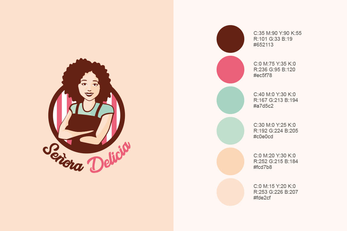 Paleta de colores utilizada en la identidad visual de Señora Delicia