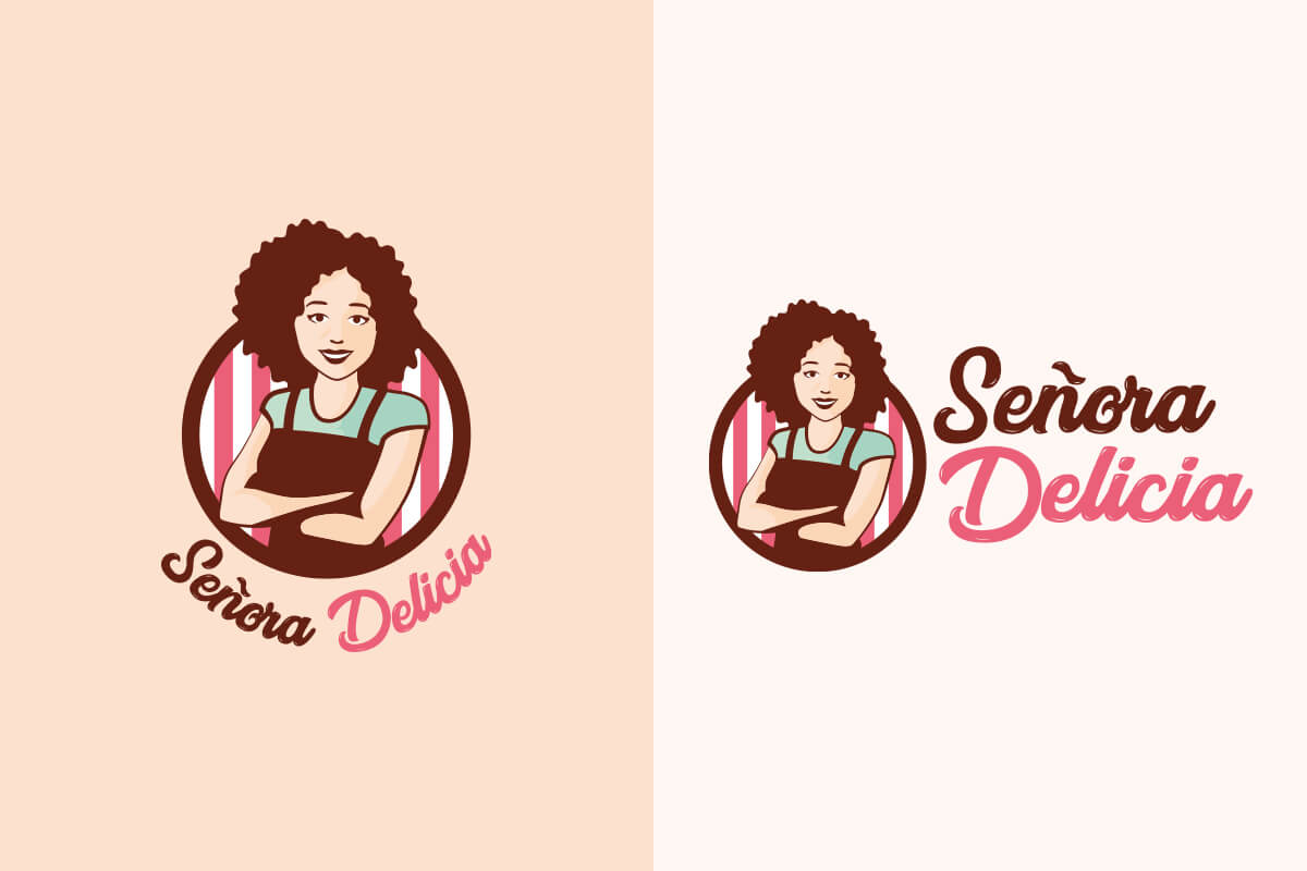 Versiones vertical y horizontal del logotipo de Señora Delicia
