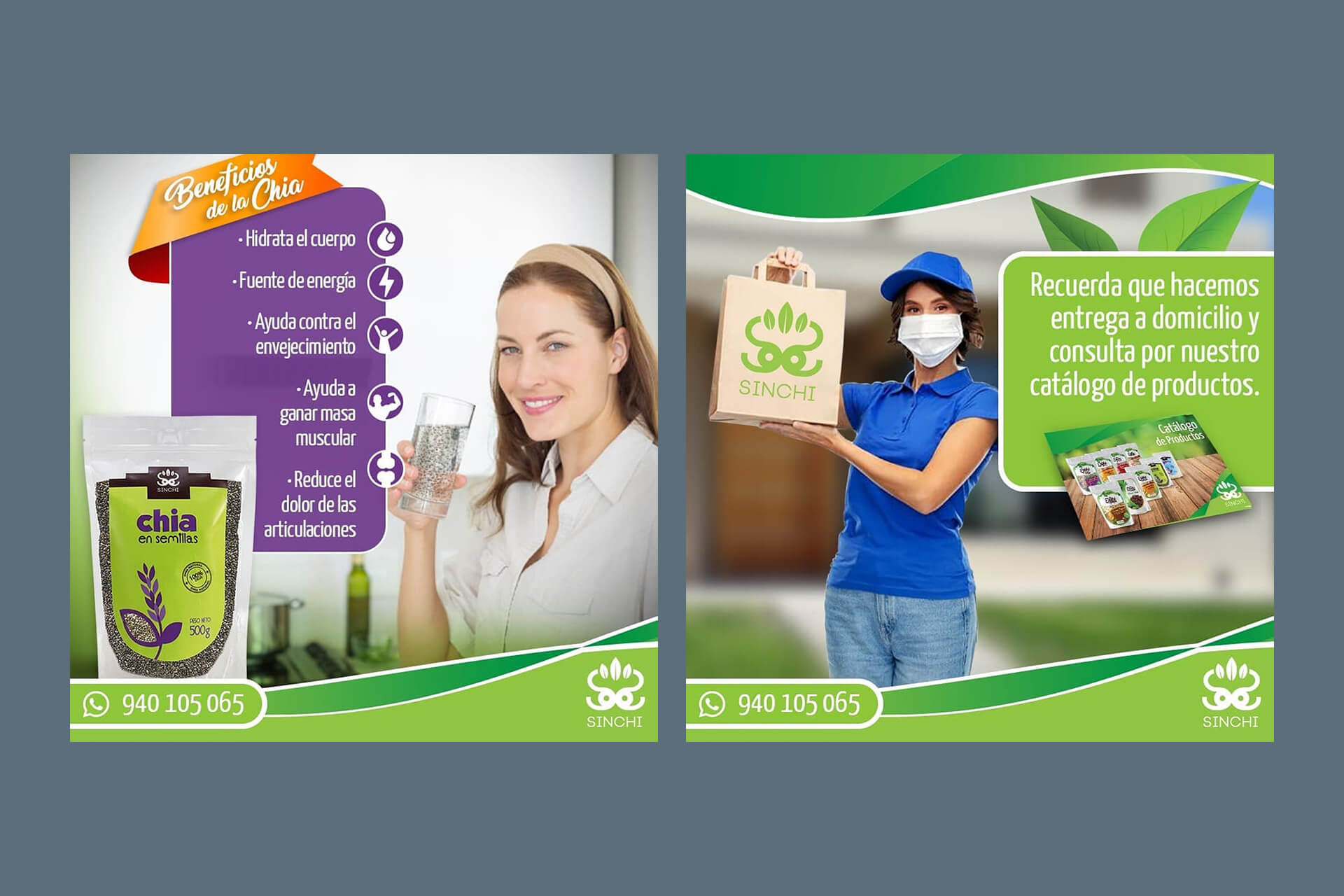 Pieza publicitaria de Sinchi para promocionar productos naturales