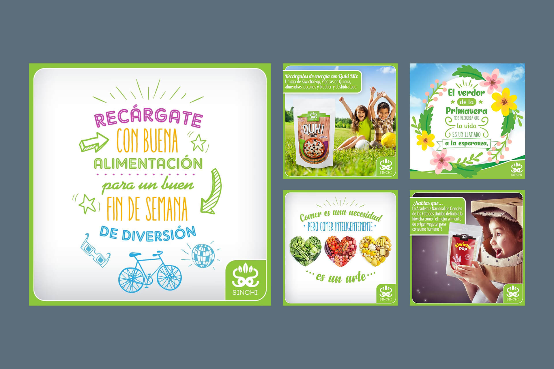 Flyer de productos naturales Sinchi para redes sociales