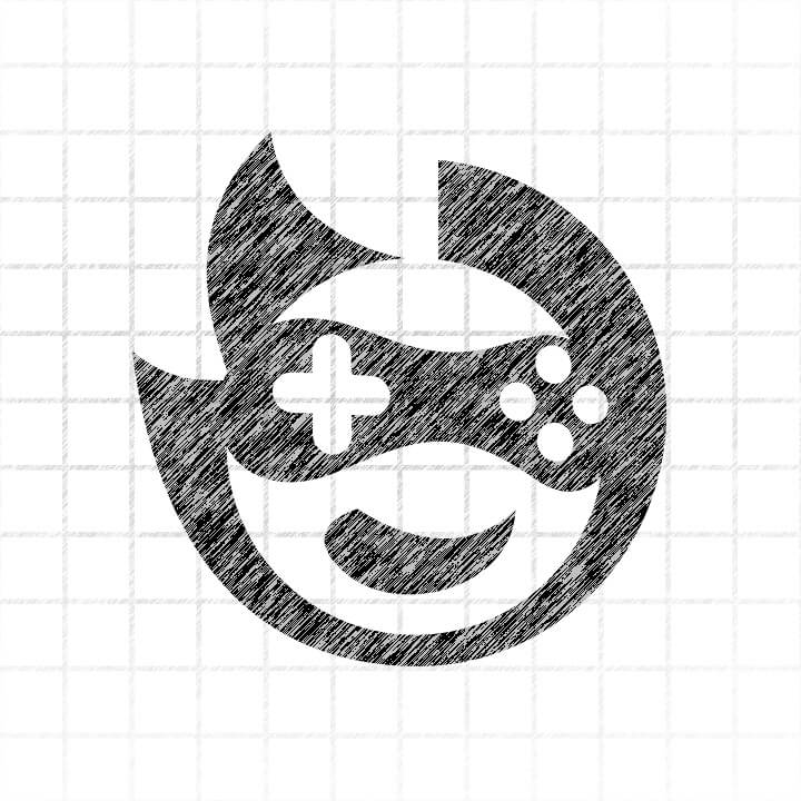 Boceto del personaje utilizado como base para la identidad de VitaGames