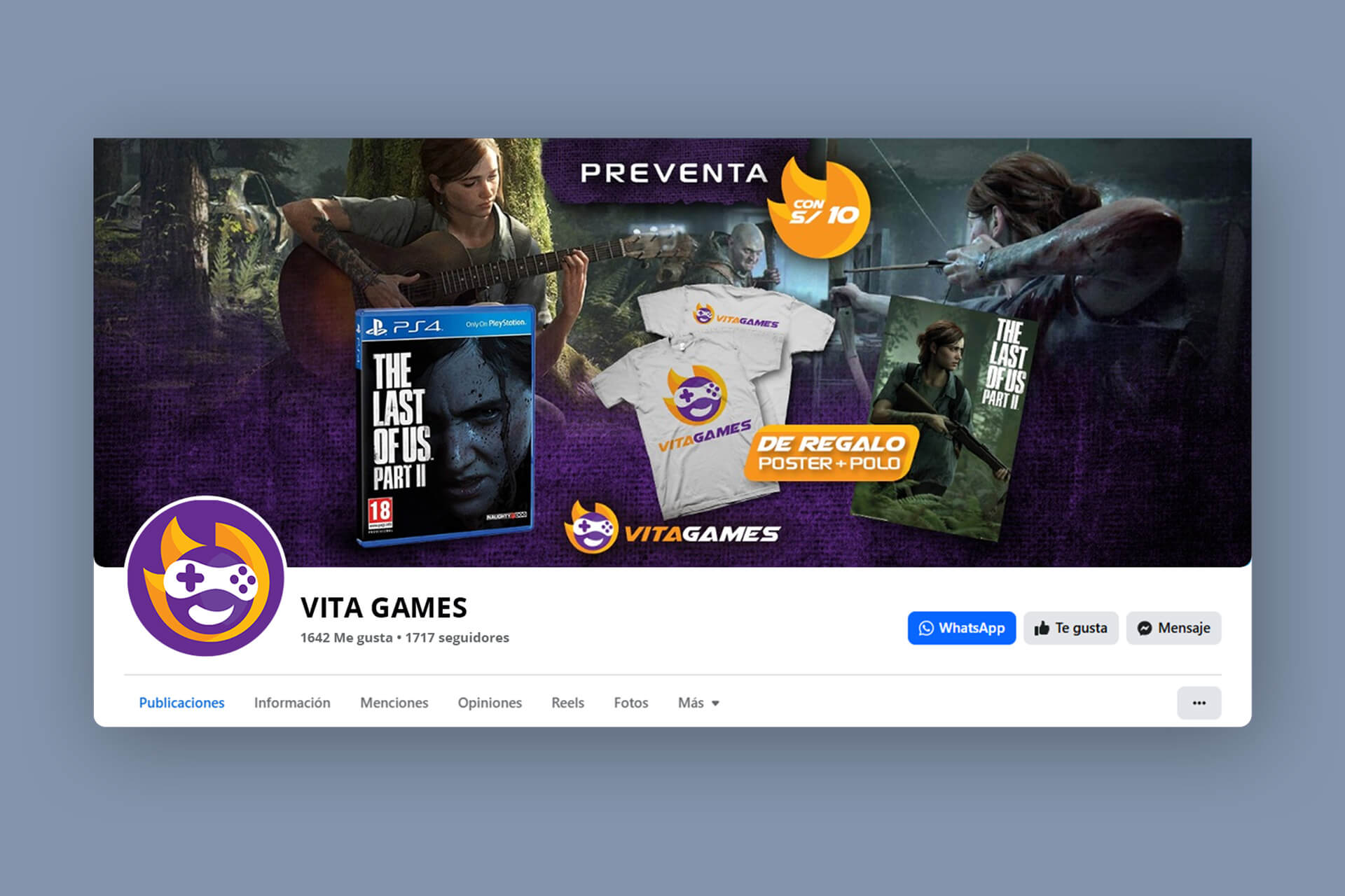 Segunda portada de Facebook de VitaGames